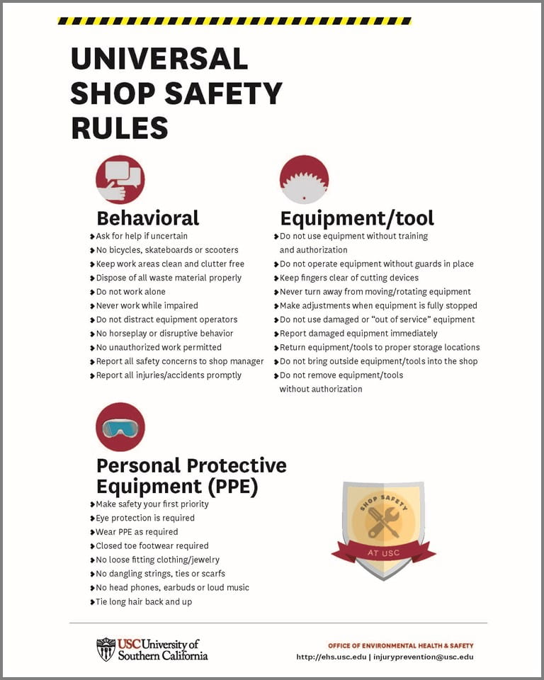 Universal shop safety rules