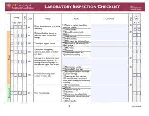uSC EH&S General Lab Safety Inspection Checklist